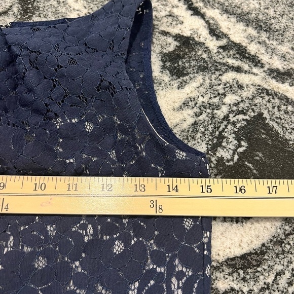 JASMINE lace over navy sleeves mini dress with back cut out - Picture 14 of 16